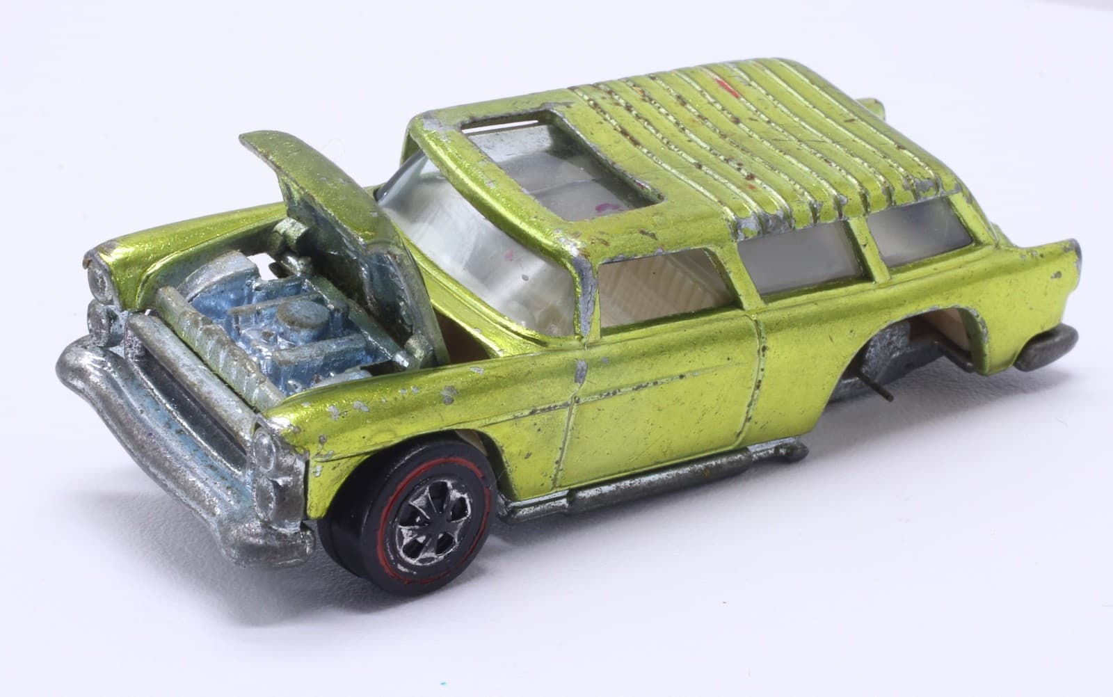 VINTAGE 1969 Hot Wheels Redline ~ CLASSIC NOMAD ~ Metallic Lime Green Diecast - Thumbnail 7