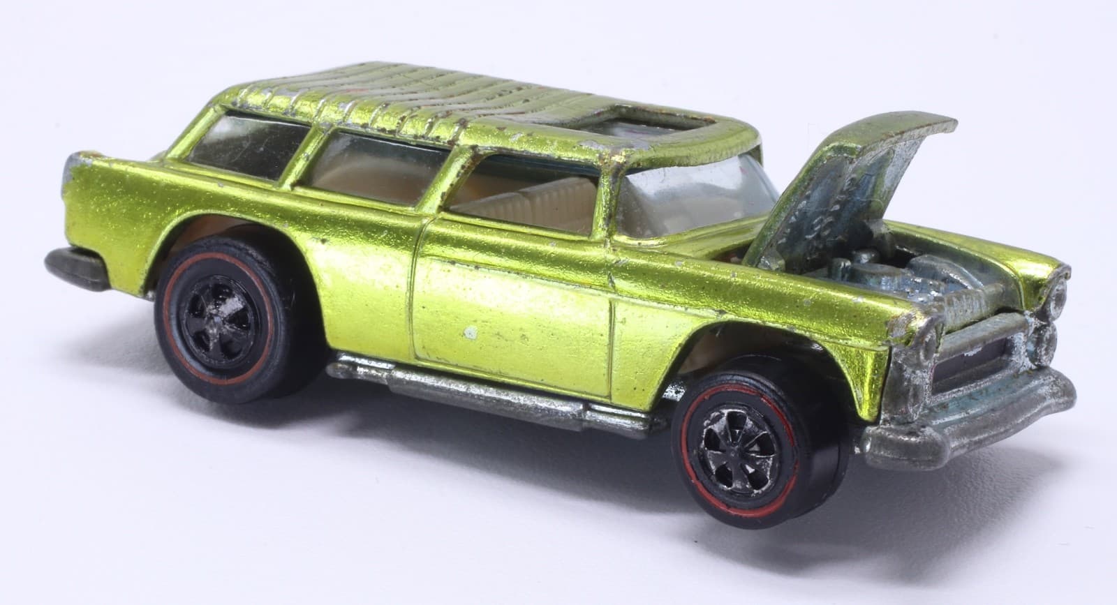 VINTAGE 1969 Hot Wheels Redline ~ CLASSIC NOMAD ~ Metallic Lime Green Diecast - Thumbnail 8