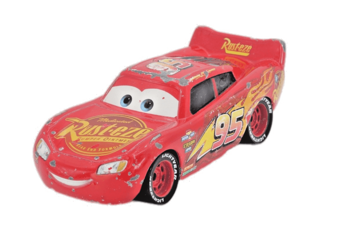 Disney Pixar Cars ~ LIGHTNING MCQUEEN #95 RUST-EZE ~ Red 1:55 Diecast - Thumbnail 2