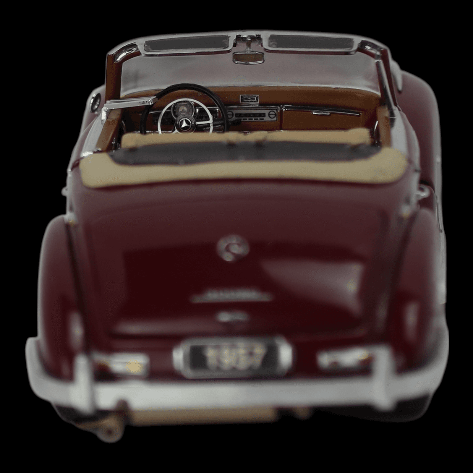 Franklin Mint 1957 Mercedes-Benz 300SC Cabriolet ~ 1:24 Diecast Car ~ Maroon - Thumbnail 5