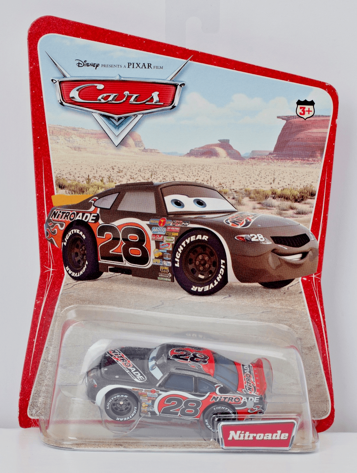 Mattel Disney Pixar Cars ~ NITROADE AIKEN AXLER # 28 ~ Piston Cup 1:55