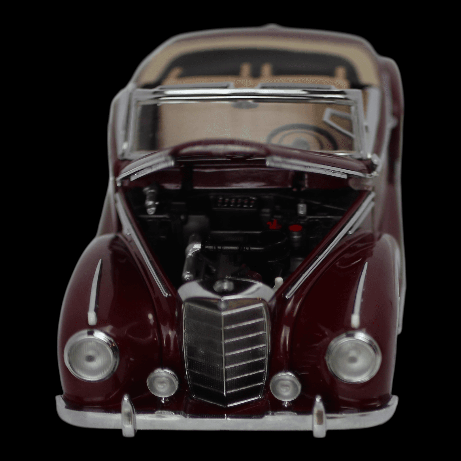 Franklin Mint 1957 Mercedes-Benz 300SC Cabriolet ~ 1:24 Diecast Car ~ Maroon - Thumbnail 12