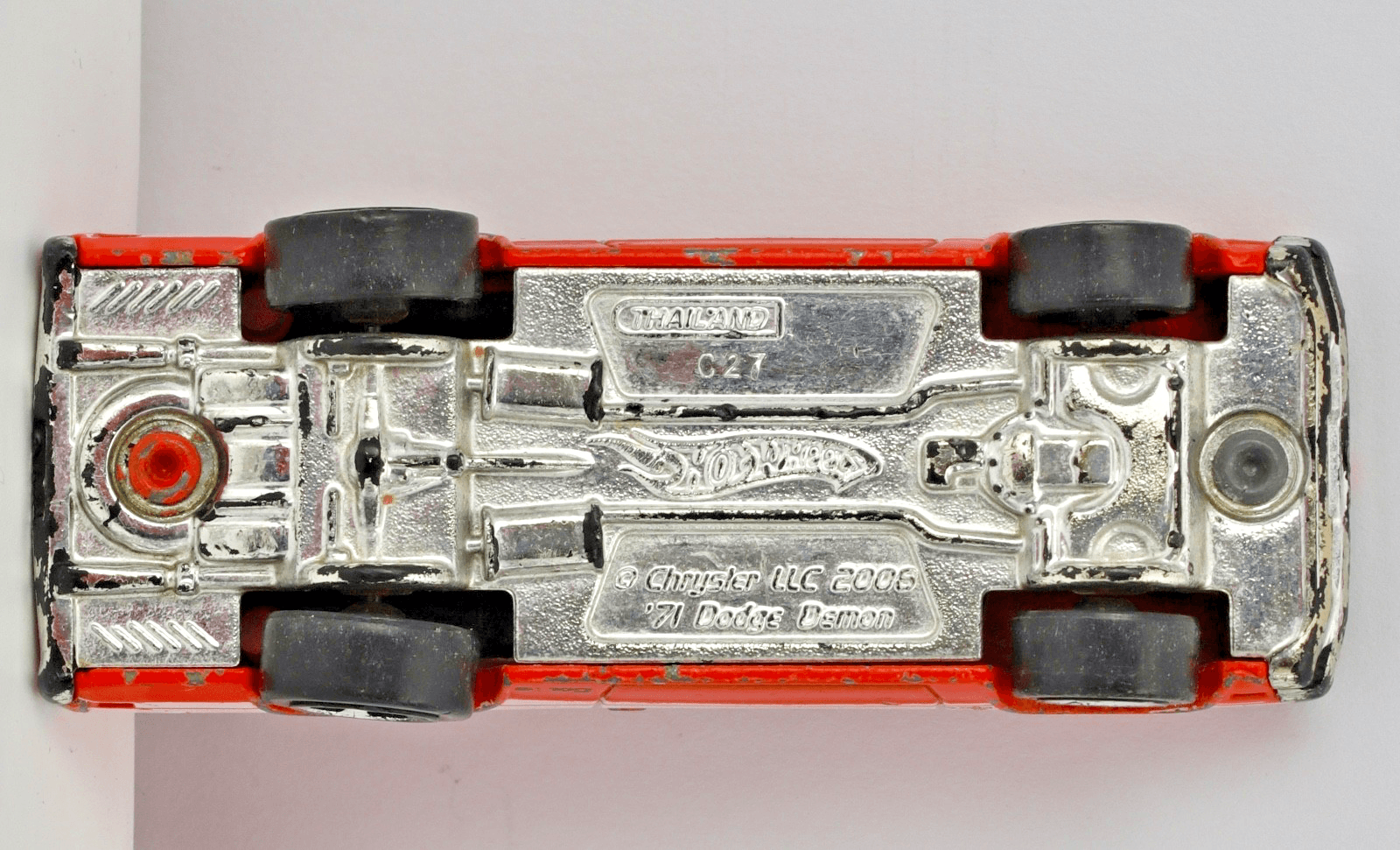 2006 Hot Wheels ~ 1971 DODGE DEMON ~ Mopar Mania ~ Orange White Stripe 1:64 - Thumbnail 6
