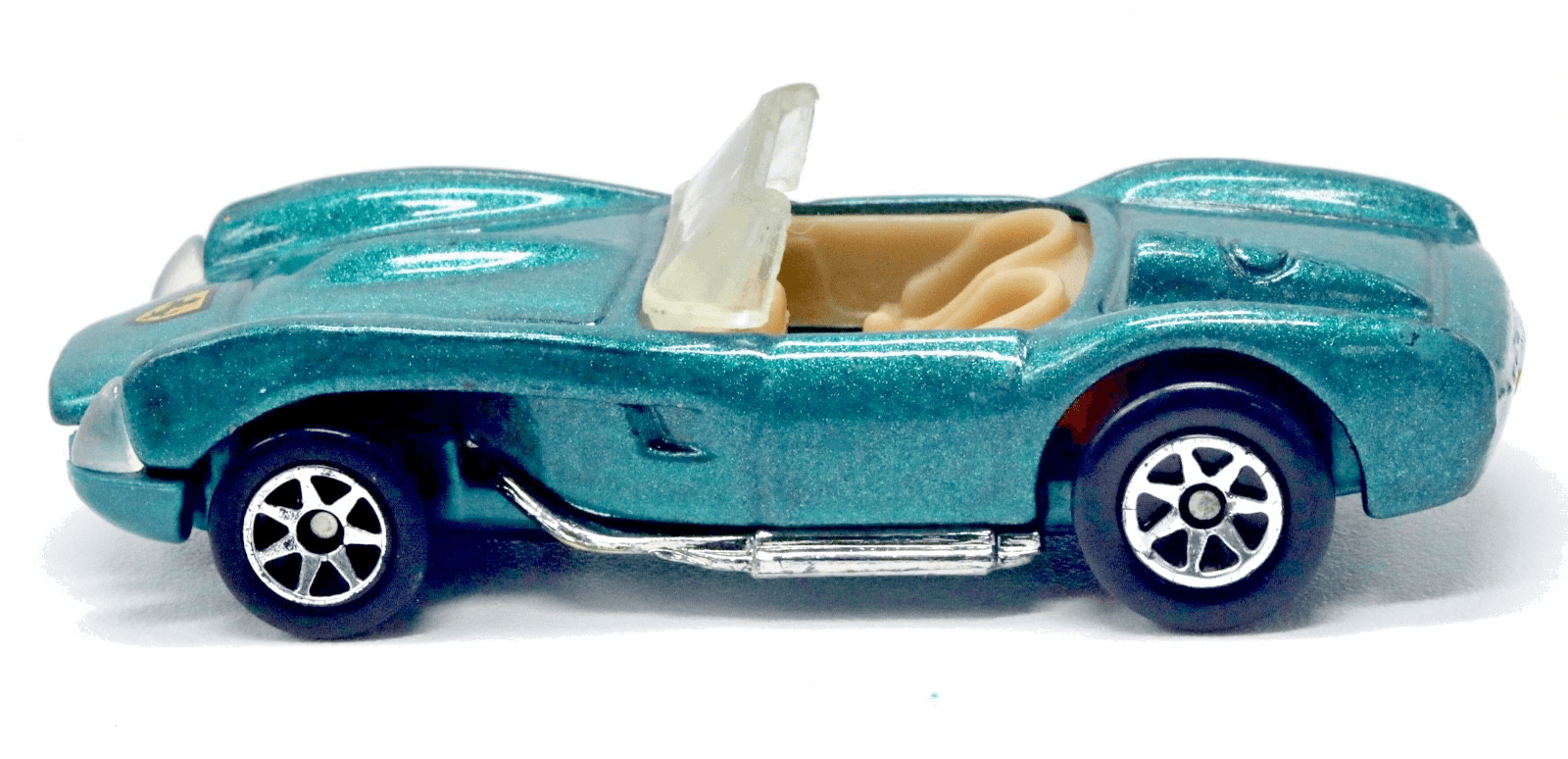 Hot Wheels ~ 1990 FERRARI 250 ~ Collector #452 ~ Green Metalflake 7 Spoke 1:64 - Thumbnail 3