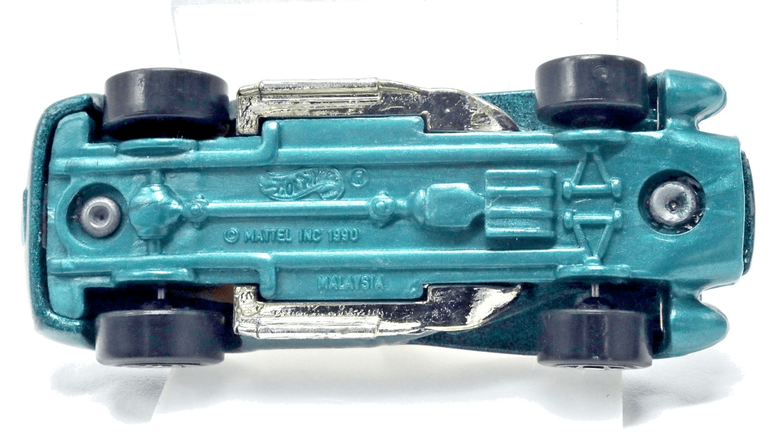 Hot Wheels ~ 1990 FERRARI 250 ~ Collector #452 ~ Green Metalflake 7 Spoke 1:64 - Thumbnail 9