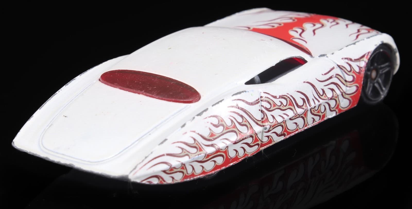2009 Hot Wheels Mystery Series ~ GANGSTER GRIN ~ White Red Flames 1/64 Diecast - Thumbnail 5