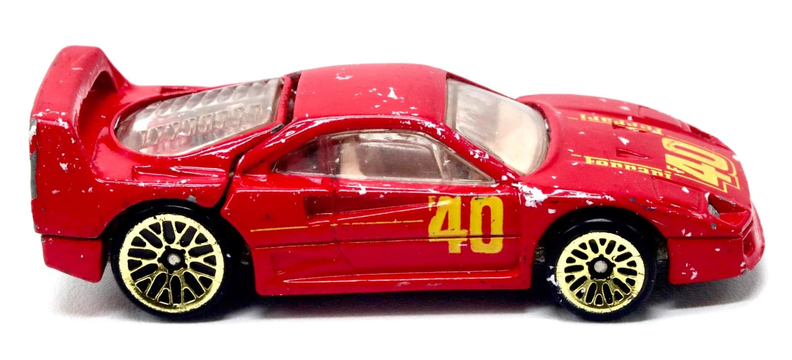 1994 Hot Wheels Gold Medal Speed ~ FERRARI F40 Red ~ Collector #69 Gold Lace - Thumbnail 2