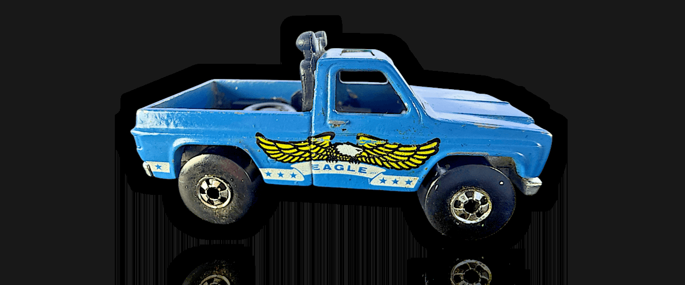 Hot Wheels Blackwall ~1977 EAGLE BYWAYMAN ~ Enamel Blue Silverado GMC 4x4 HK