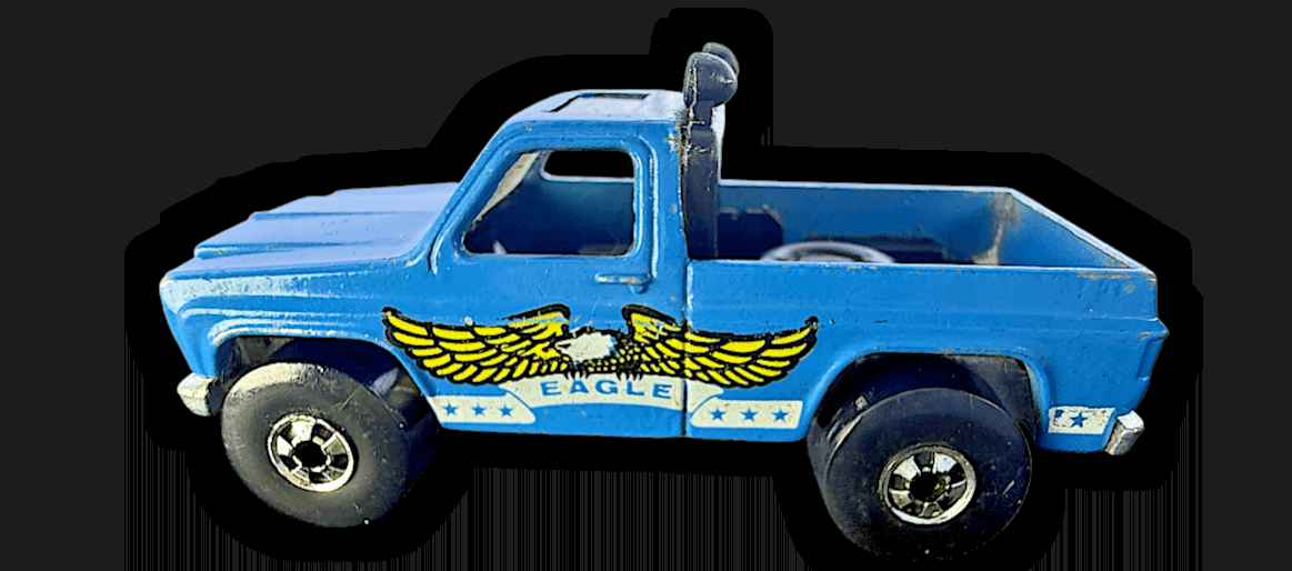 Hot Wheels Blackwall ~1977 EAGLE BYWAYMAN ~ Enamel Blue Silverado GMC 4x4 HK - Thumbnail 2