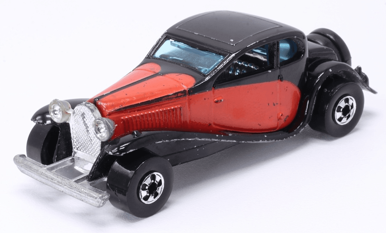 VINTAGE 1980 Hot Wheels 1937 BUGATTI ~ Black Red 1:64 Blackwall Diecast HK - Thumbnail 11