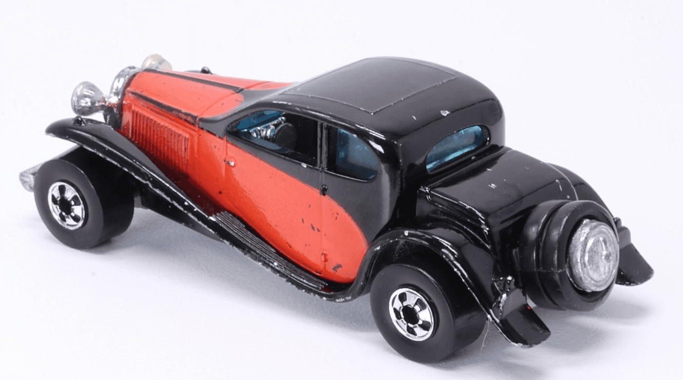 VINTAGE 1980 Hot Wheels 1937 BUGATTI ~ Black Red 1:64 Blackwall Diecast HK - Thumbnail 5