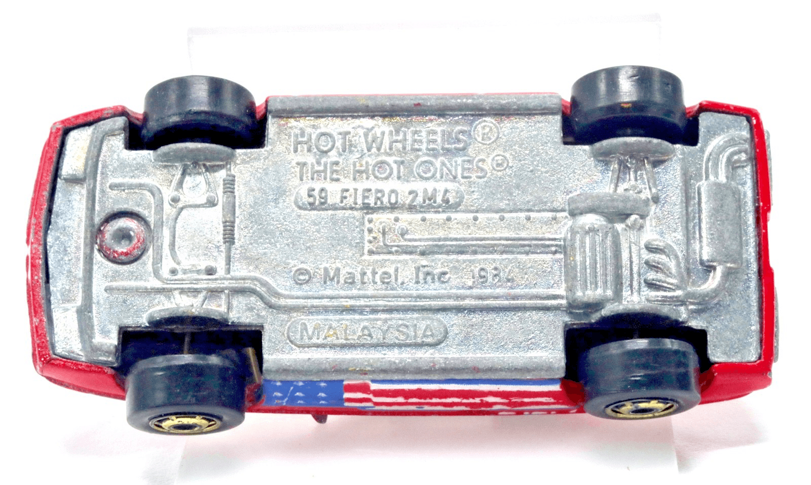 VINTAGE ~ Hot Wheels The Hot Ones ~ 1984 PONTIAC FIERO 2M4 ~ Red Flag 1:64 - Thumbnail 10