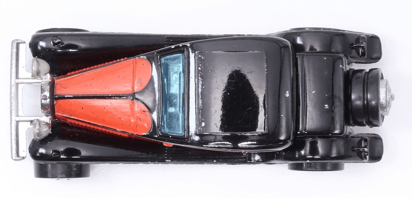 VINTAGE 1980 Hot Wheels 1937 BUGATTI ~ Black Red 1:64 Blackwall Diecast HK - Thumbnail 9