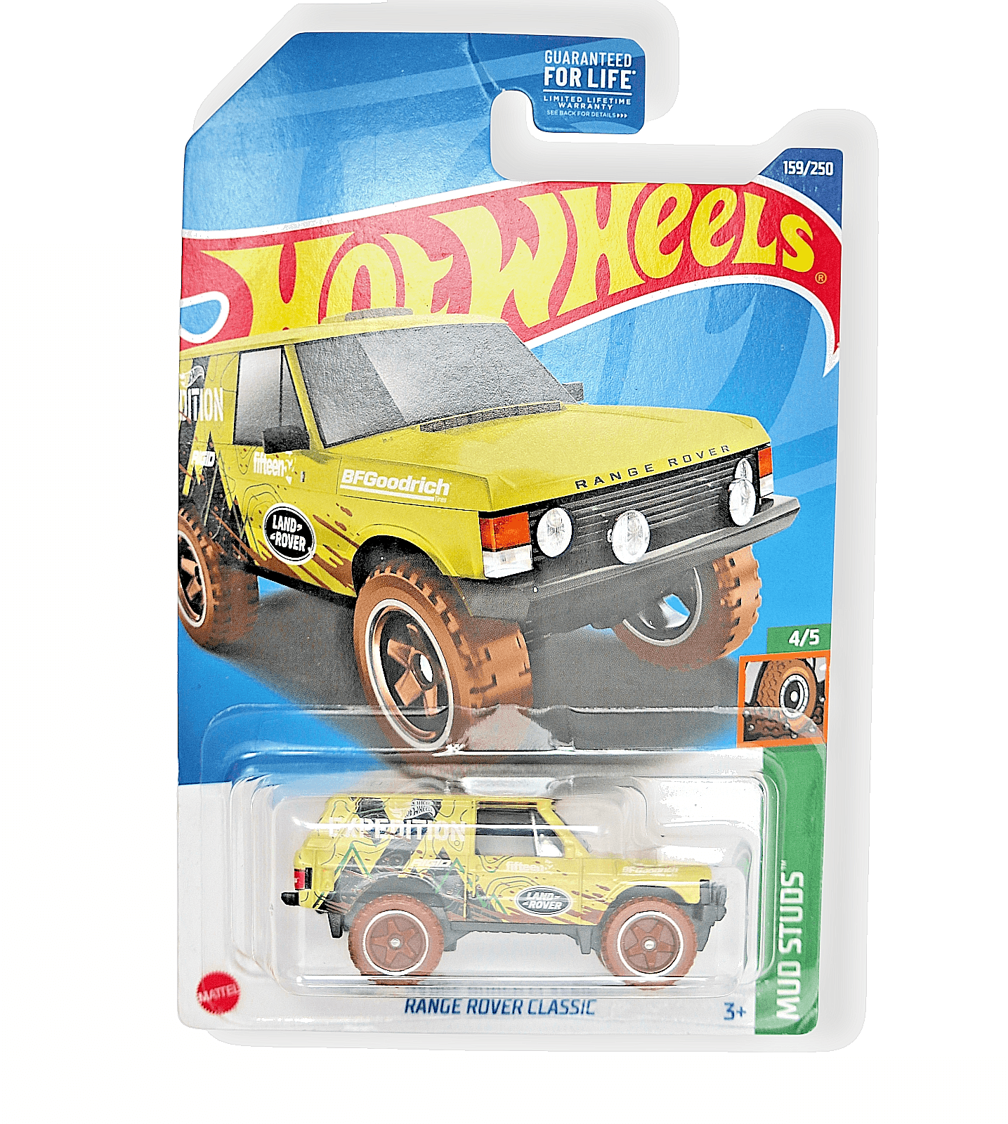 Hot Wheels 2022 RANGE ROVER CLASSIC ~ Yellow ~Mud Studs 4/5 ~ 159/250 Expedition