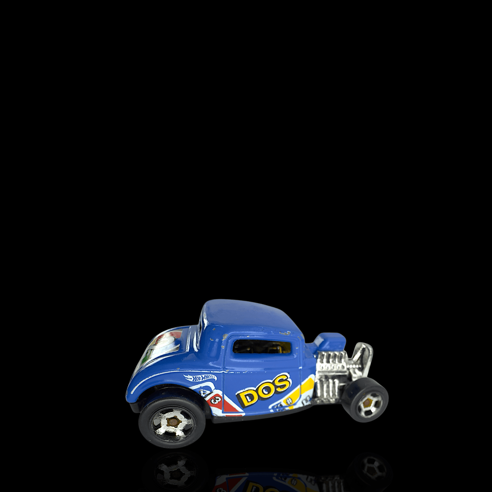 Hot Wheels 1932 Ford ~ DOS Blue Mattel Games 1/5 ~ #27 Coupe Diecast