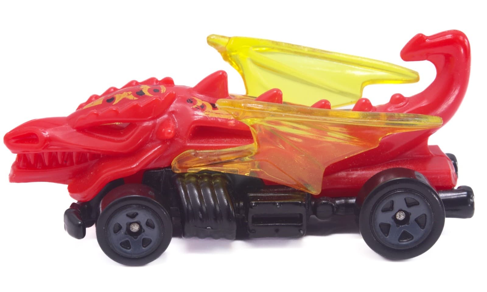 Hot Wheels ~ 2009 DRAGON BLASTER ~ Red/Yellow w/Black tires 1:64 Diecast Car - Thumbnail 4