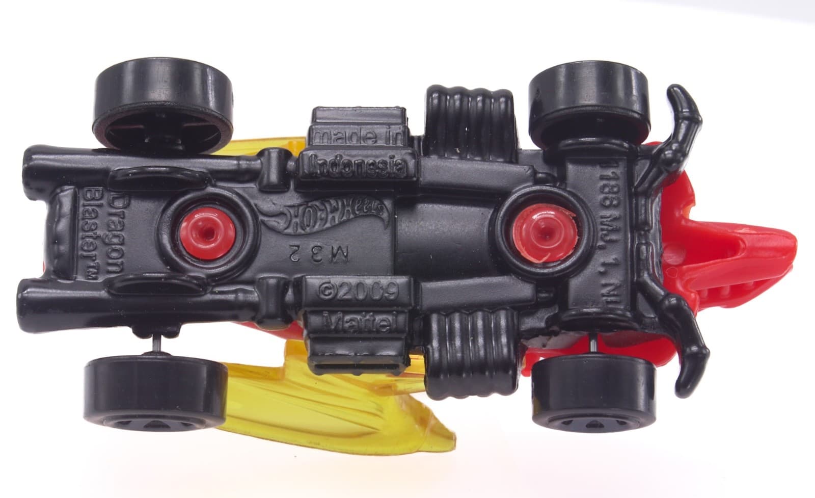 Hot Wheels ~ 2009 DRAGON BLASTER ~ Red/Yellow w/Black tires 1:64 Diecast Car - Thumbnail 10