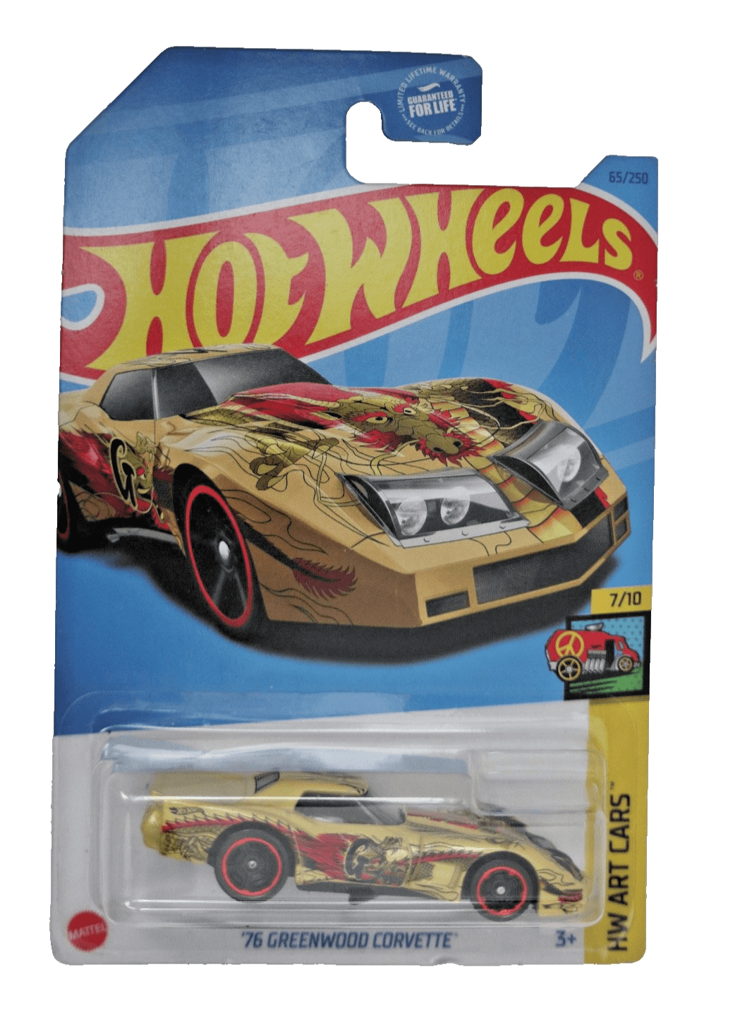 2023 Hot Wheels 1976 GREENWOOD CORVETTE ~ HW Art Cars 7/10 ~ 65/250 ~ Yellow