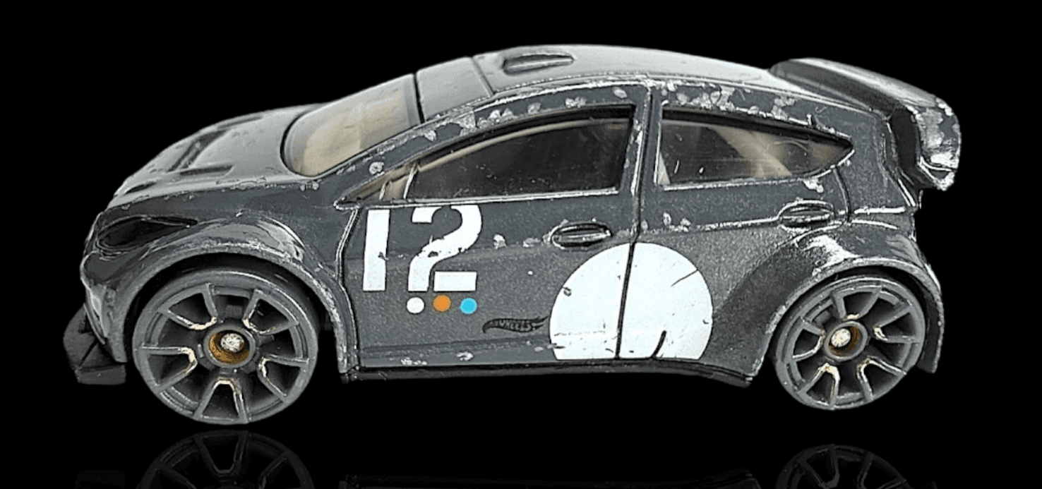 Hot Wheels ~ 2012 FORD FIESTA ~ Grey Hatchback Race Car 1:64 Diecast - Thumbnail 2