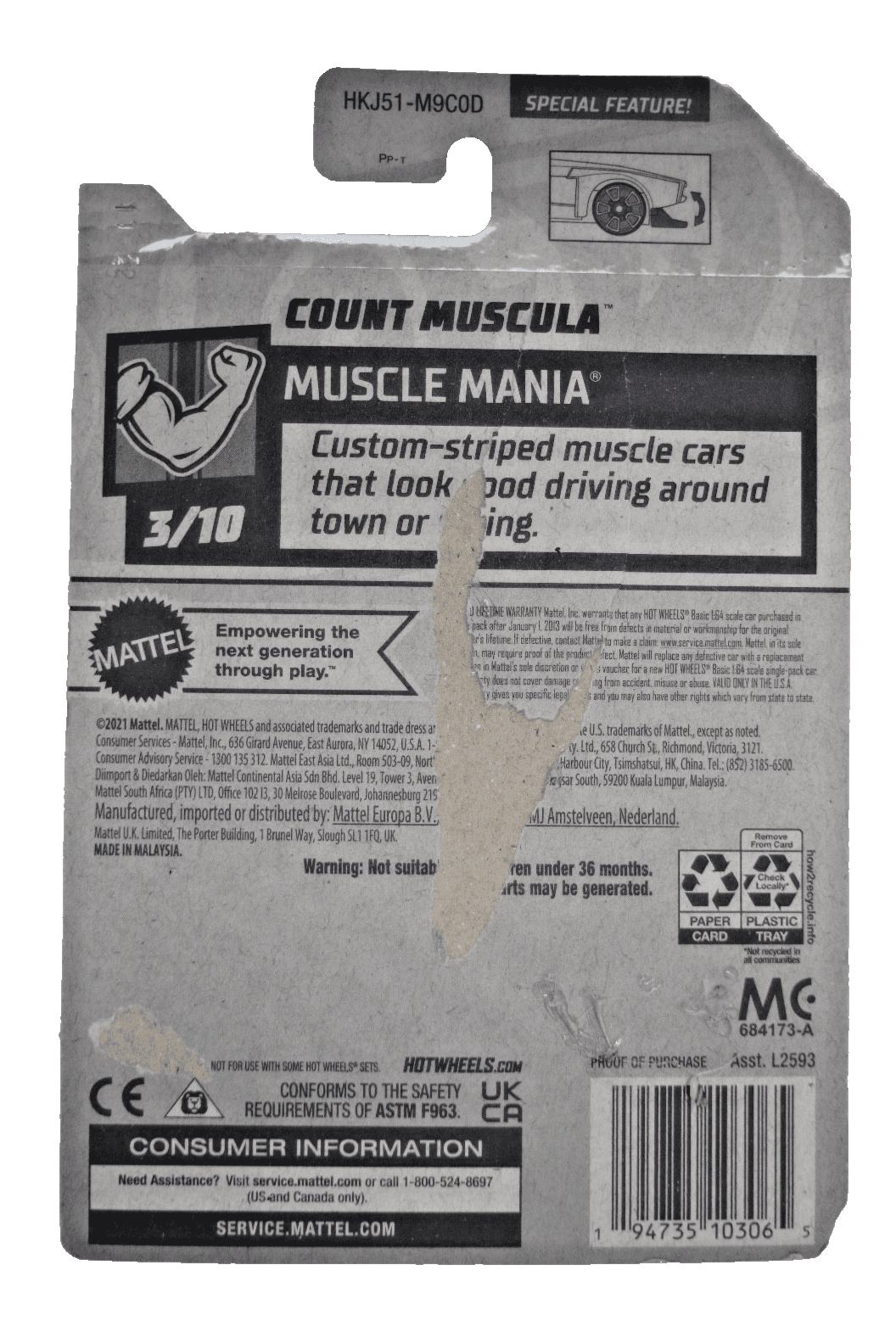 2023 Hot Wheels COUNT MUSCULA ~ Black ~ Muscle Mania 3/10 ~ 100/250 - Thumbnail 2