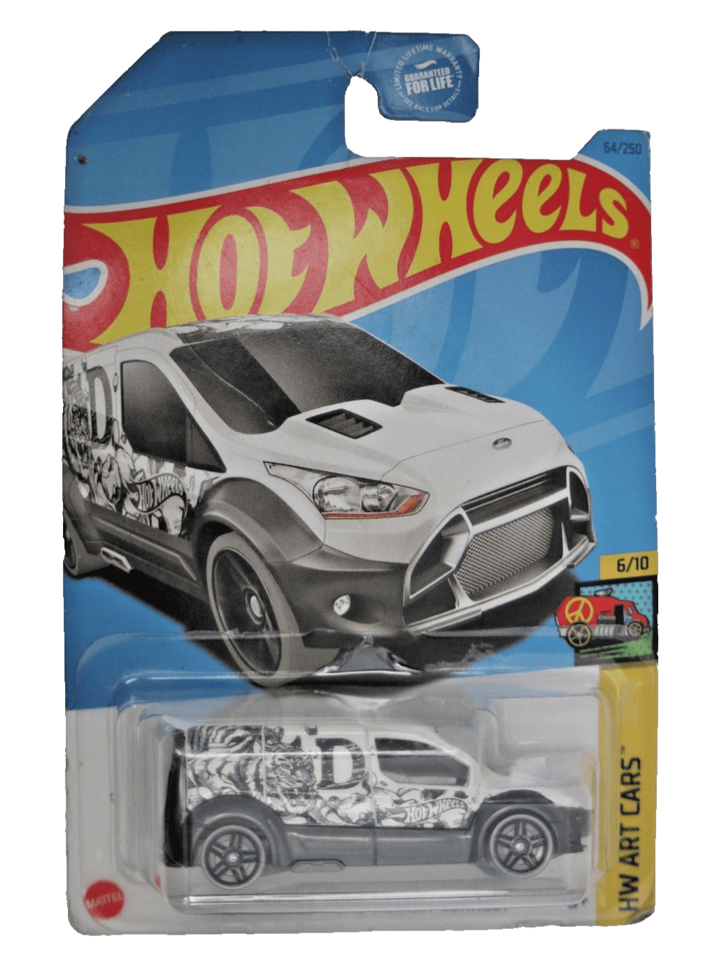 2023 Hot Wheels FORD TRANSIT CONNECT ~ White ~ HW Art Cars 6/10 ~ 64/250