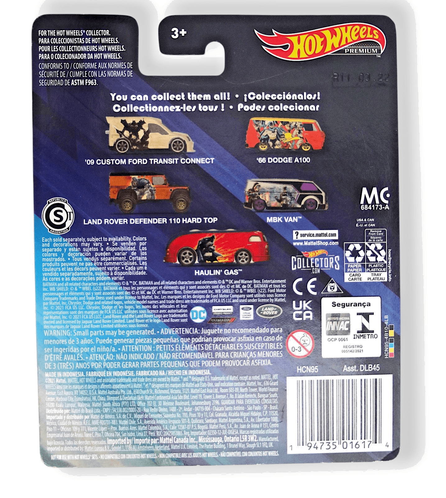 Hot Wheels Premium 2022 DC Comics Batman & Robin Defender ~ 110 3/5 - Thumbnail 2