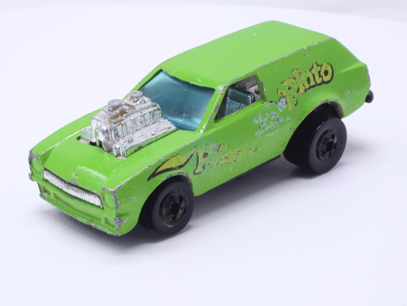 Vintage Hot Wheels Blackwall ~ 1975 POISON PINTO ~ Green Flying Colors HK - Thumbnail 2