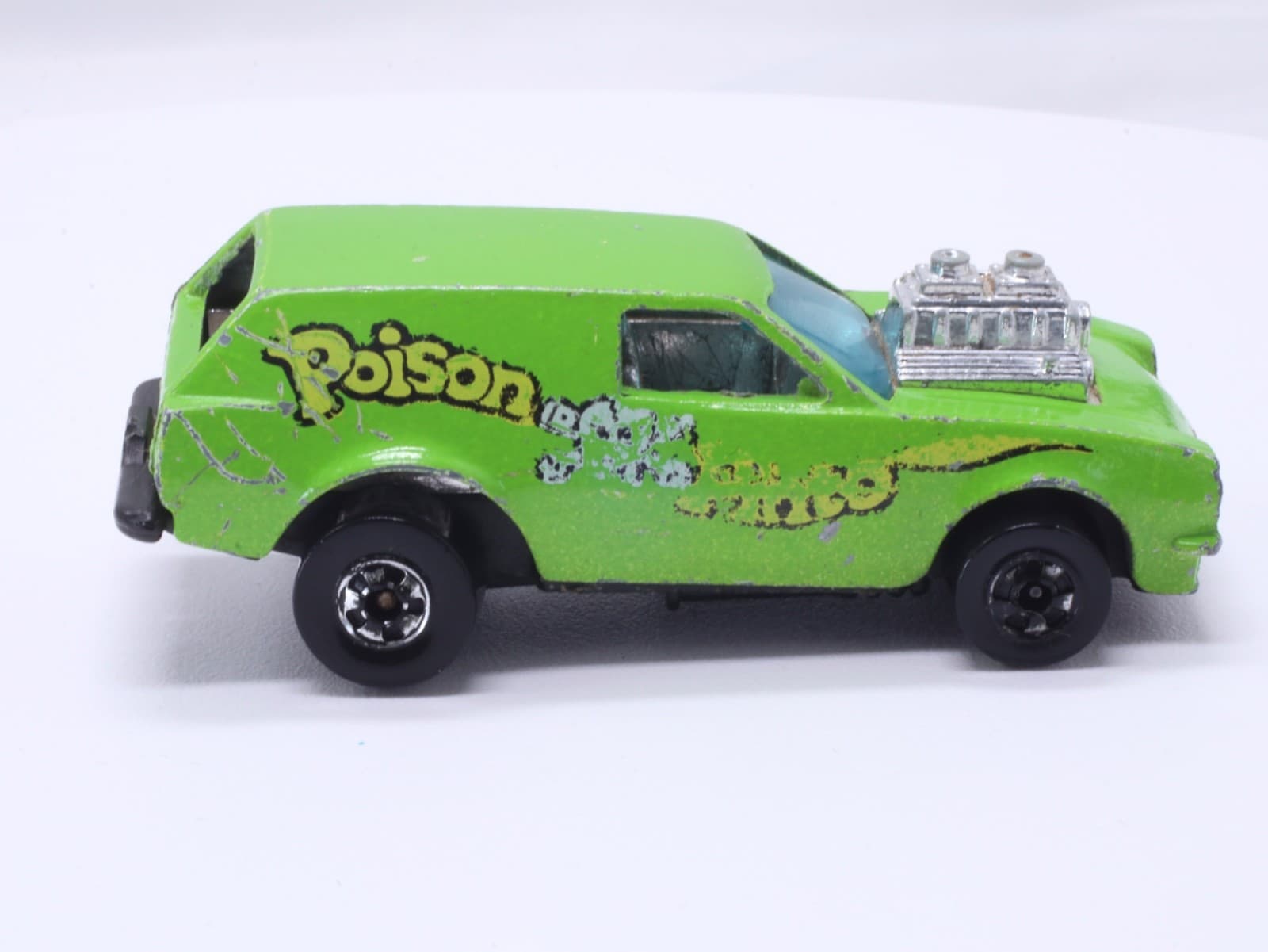 Vintage Hot Wheels Blackwall ~ 1975 POISON PINTO ~ Green Flying Colors HK - Thumbnail 3