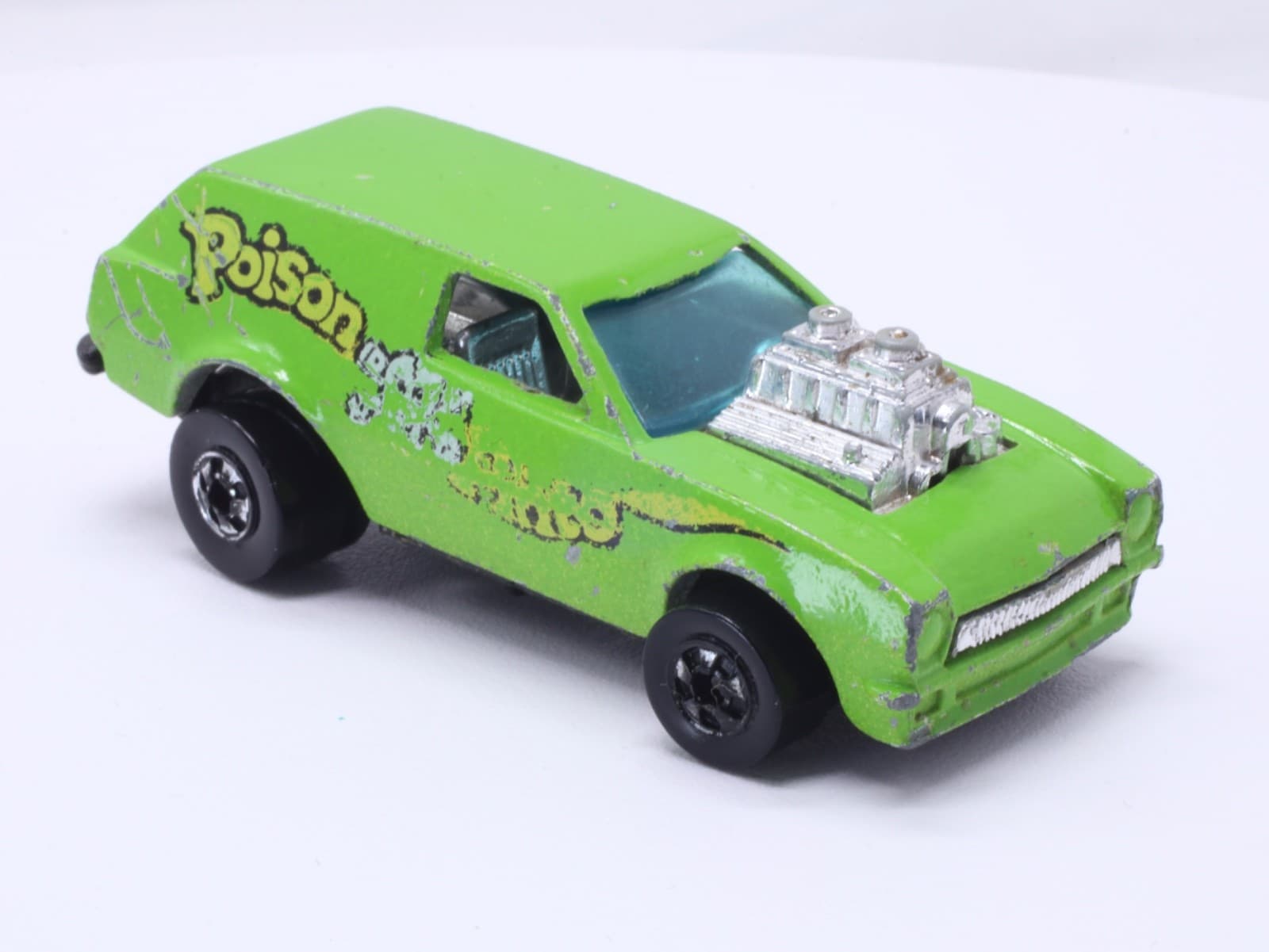 Vintage Hot Wheels Blackwall ~ 1975 POISON PINTO ~ Green Flying Colors HK