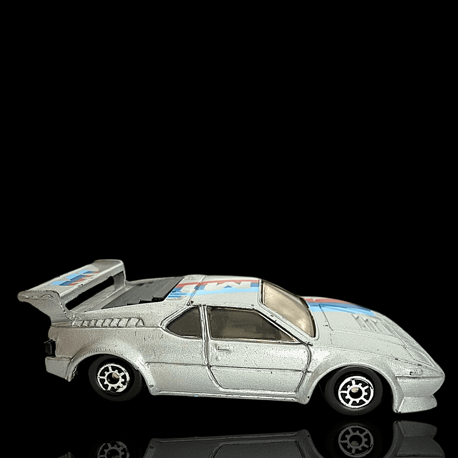 MC TOY 1979-1981 BMW M1 ~ SILVER W/ProCar Spoiler ~ 1/64 Scale