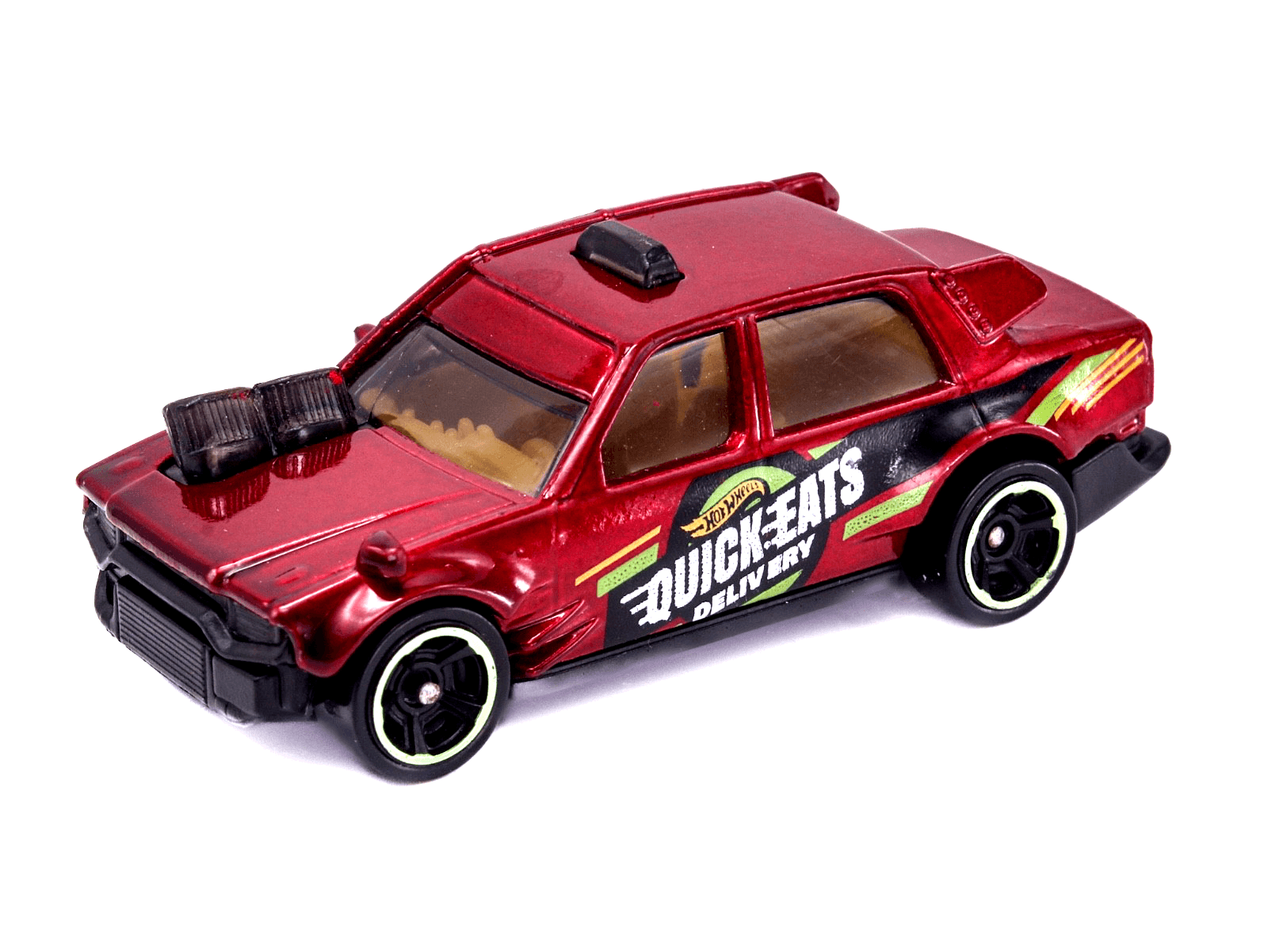 2021 Hot Wheels City 5-Pack ~ TIME ATTAXI ~ Loose Red/Yellow Quick-Eats 1/64 - Thumbnail 2