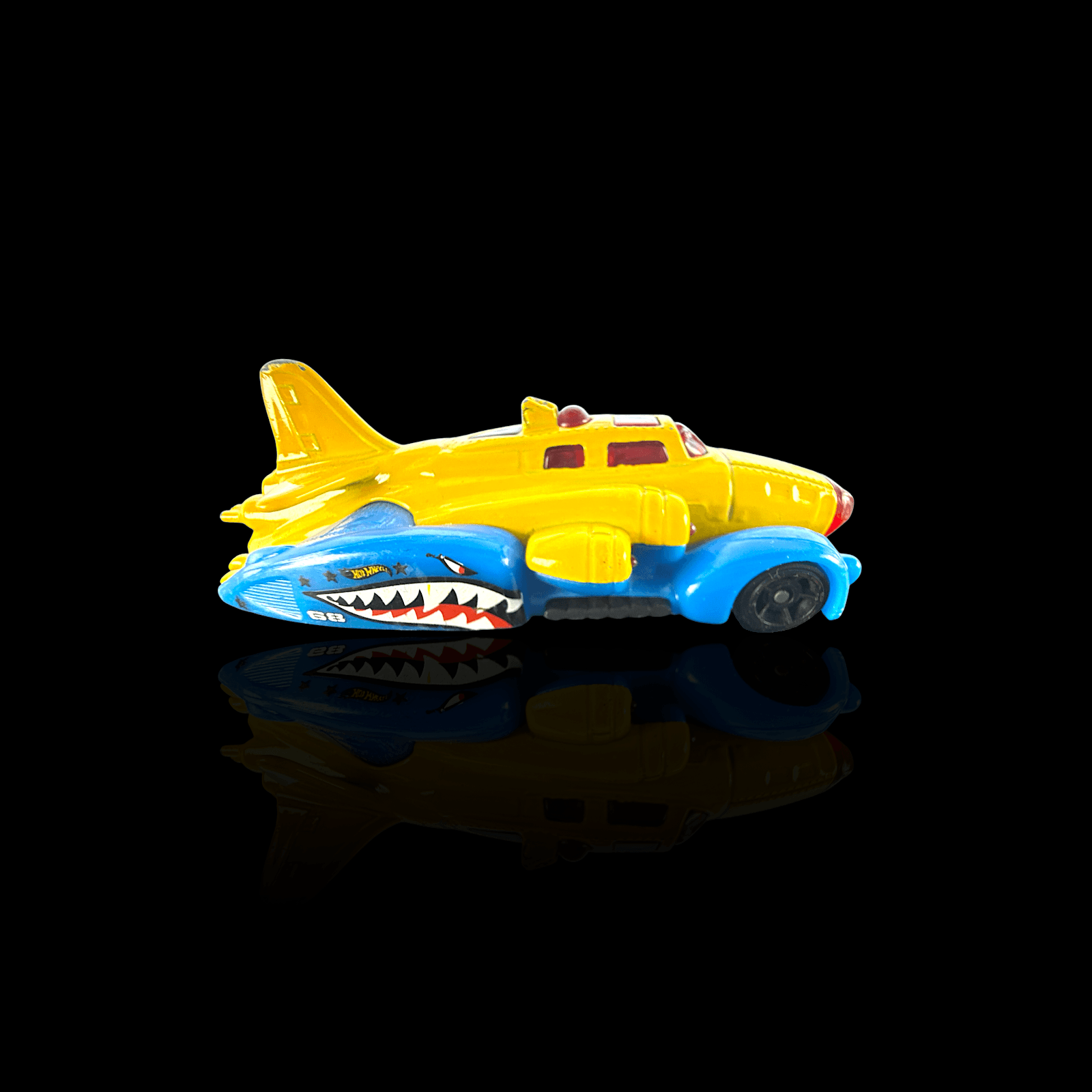 Hot Wheels Fast Fortress Yellow Blue Shark Plane Diecast Toy Car