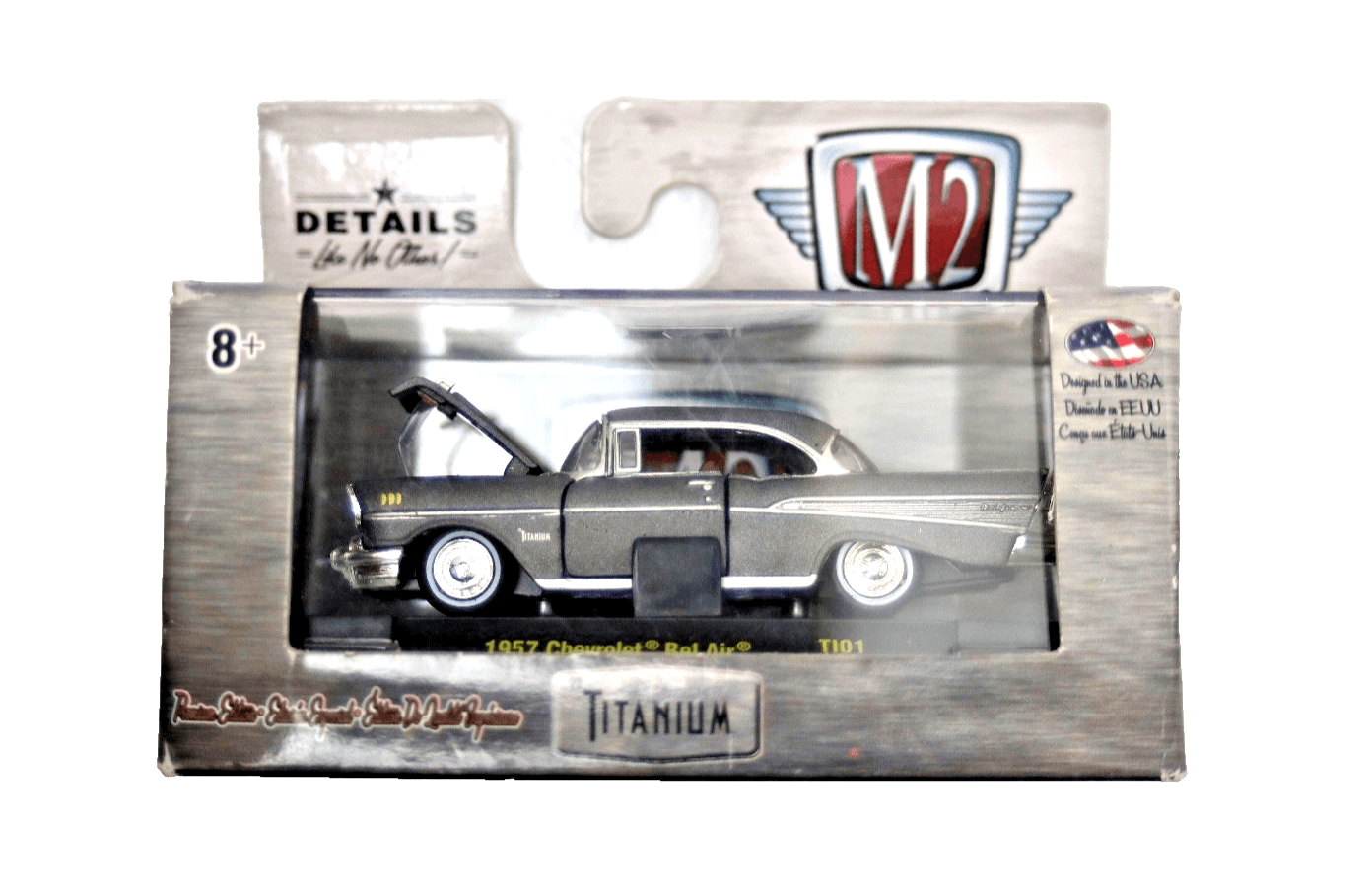 M2 Machines Titanium 1957 CHEVROLET BEL AIR ~ 1:64 ~ Diecast Toy Car ~ T101