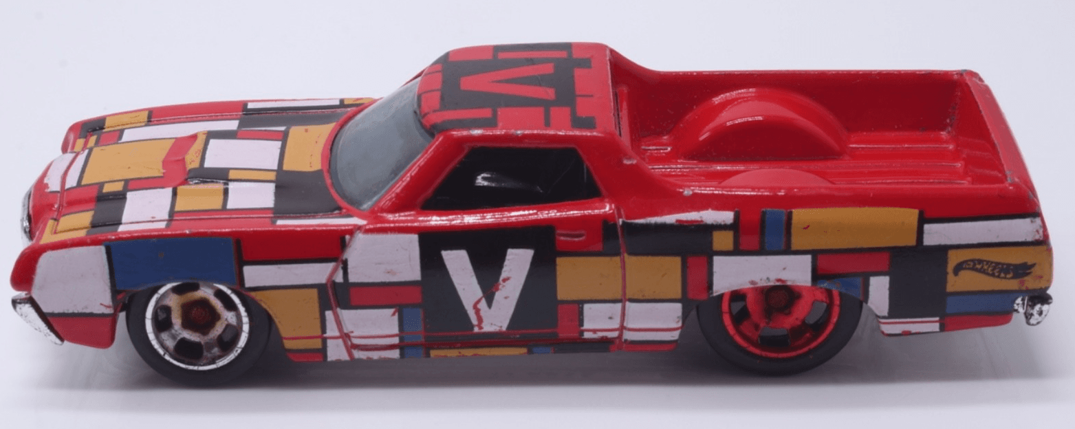 2023 Hot Wheels Art Cars ~ 1972 FORD RANCHERO (9/10) ~ Red 142/250 Diecast 1/64 - Thumbnail 4