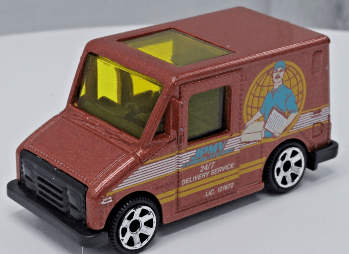 2015 Matchbox MB993 ~ JPMV DELIVERY SERVICE TRUCK ~ Copper 1:68 Diecast - Thumbnail 2