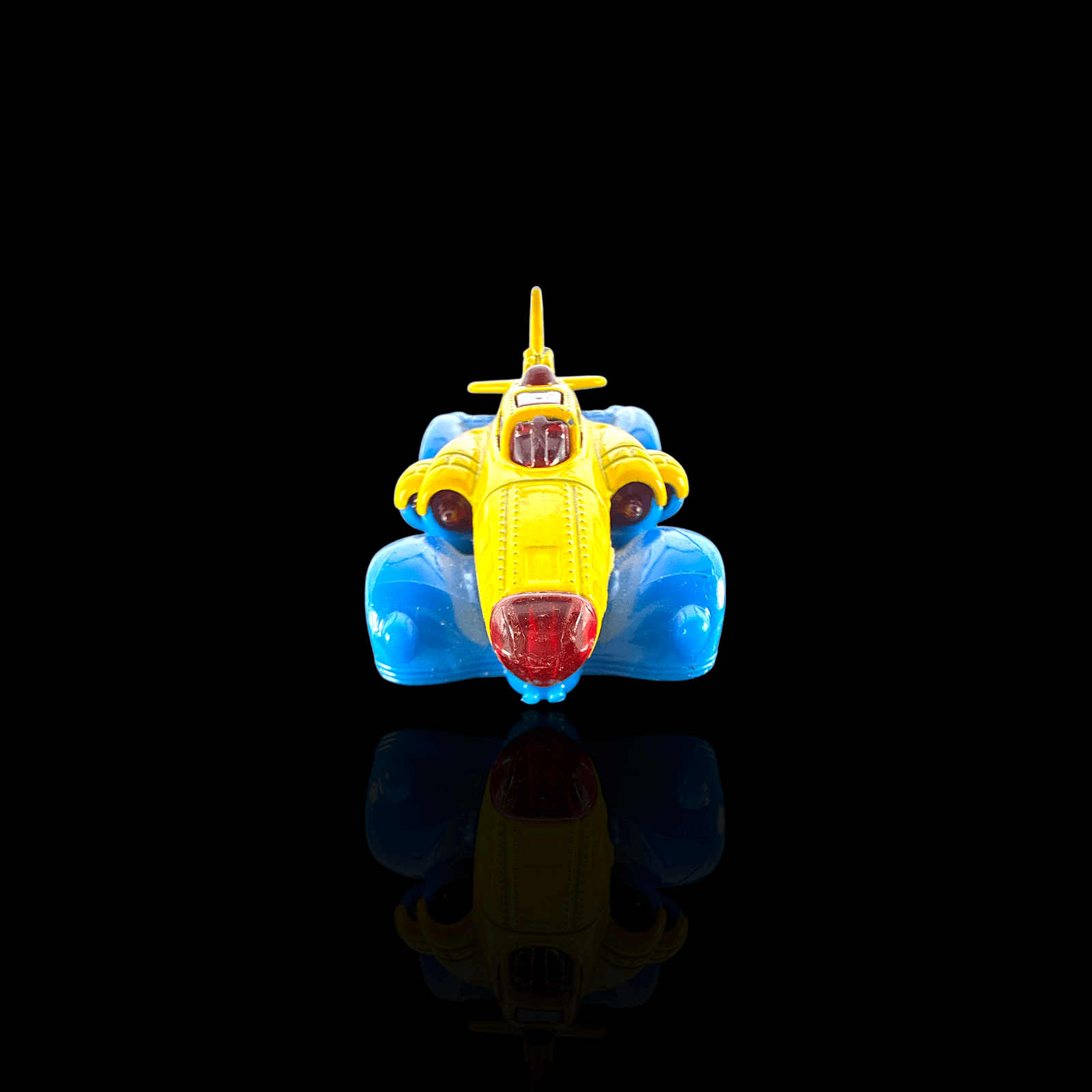 Hot Wheels Fast Fortress Yellow Blue Shark Plane Diecast Toy Car - Thumbnail 3