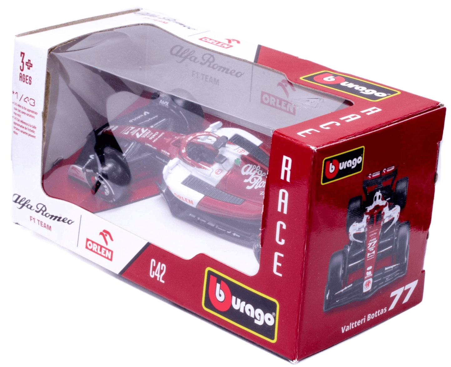 Bburago ~ ALFA ROMEO F1 Team ORLEN C42 F1 ~ VALTTERI BOTTAS #7 ~ 1/43 Diecast - Thumbnail 5