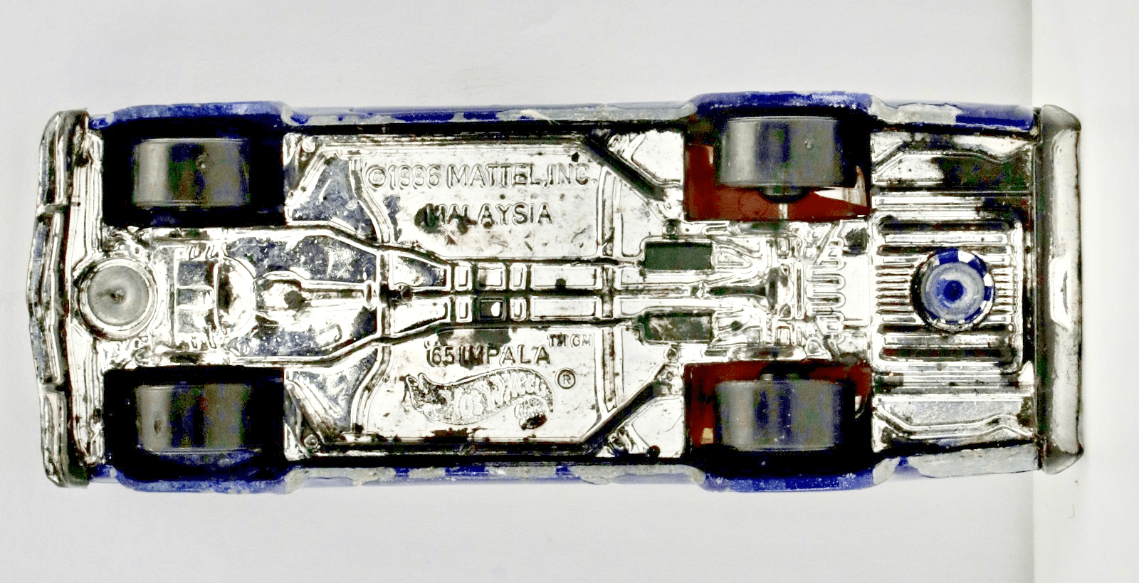 1998 Hot Wheels 1965 IMPALA LOWRIDER ~ 1st ED ~ Black Blue #635 - Thumbnail 6