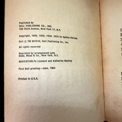 The Tuesday Club Murders, Agatha Christie * 1963 First Printing* GEM - Thumbnail 8