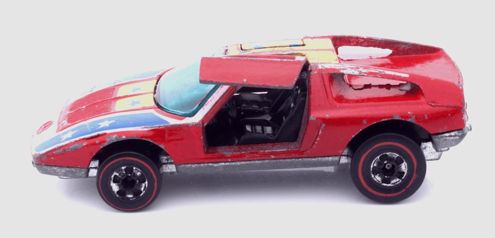 VINTAGE Hot Wheels Redline ~ FLYING COLORS 1970 MERCEDES C-111 ~ Diecast - Thumbnail 6