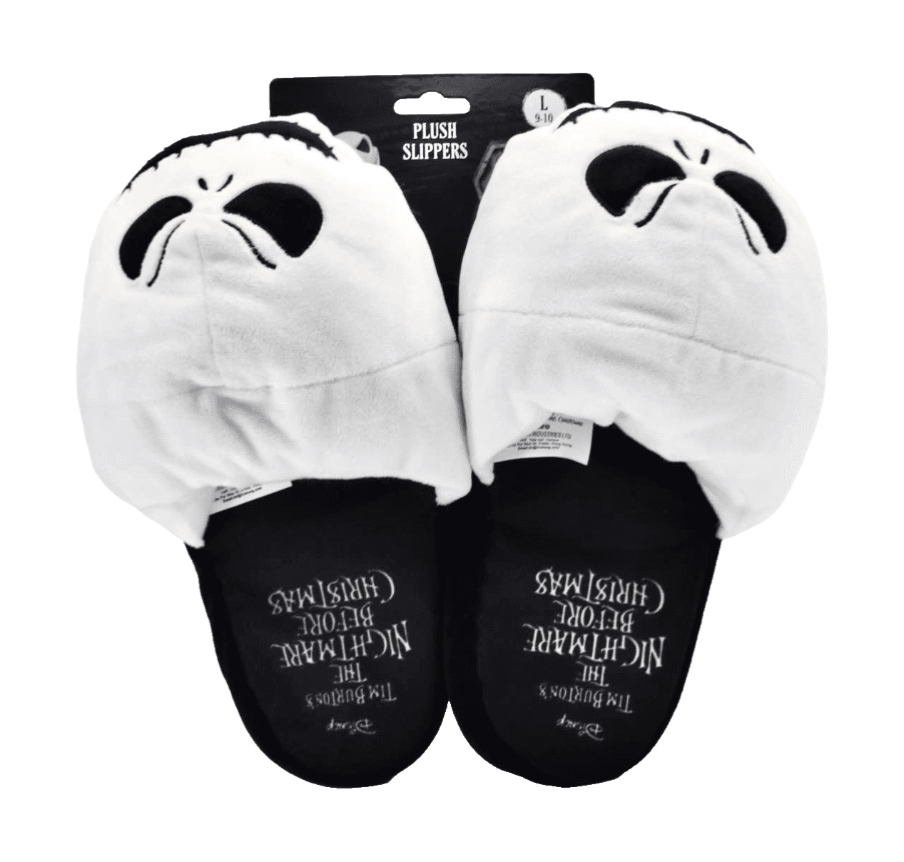 Disney Nightmare Before Christmas Jack Skellington Plush Slippers Adult L 9-10
