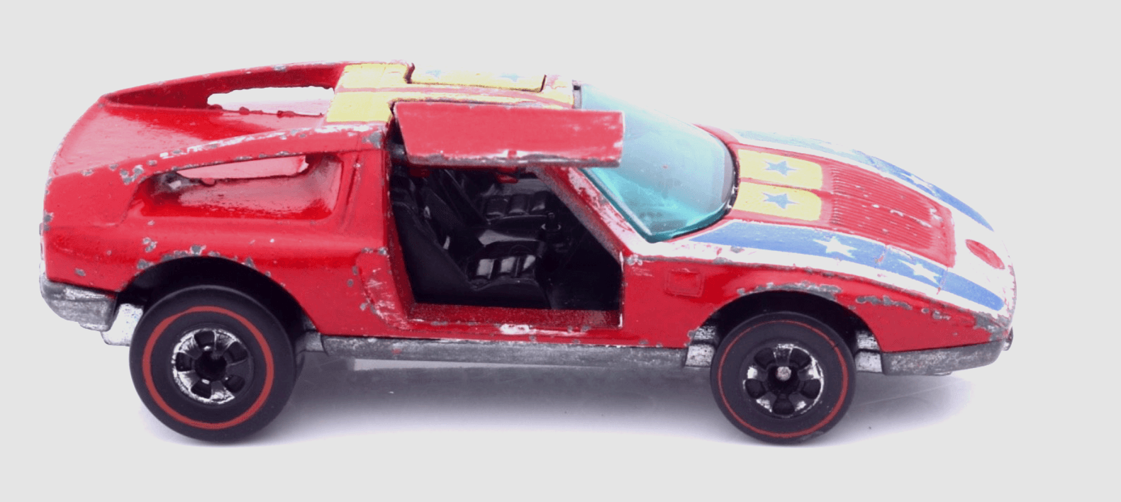 VINTAGE Hot Wheels Redline ~ FLYING COLORS 1970 MERCEDES C-111 ~ Diecast - Thumbnail 5