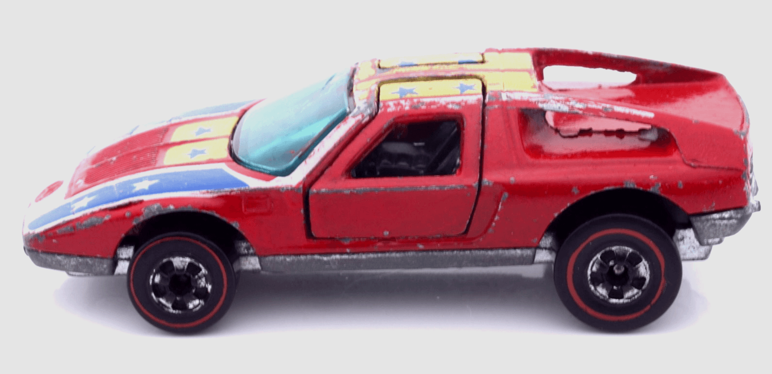 VINTAGE Hot Wheels Redline ~ FLYING COLORS 1970 MERCEDES C-111 ~ Diecast - Thumbnail 4