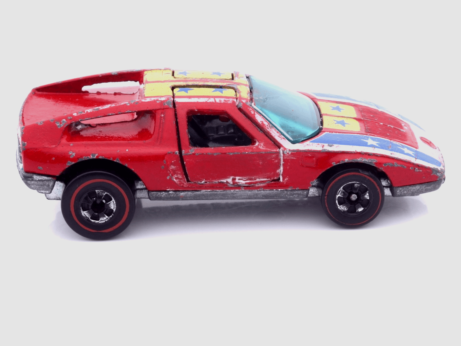 VINTAGE Hot Wheels Redline ~ FLYING COLORS 1970 MERCEDES C-111 ~ Diecast - Thumbnail 3