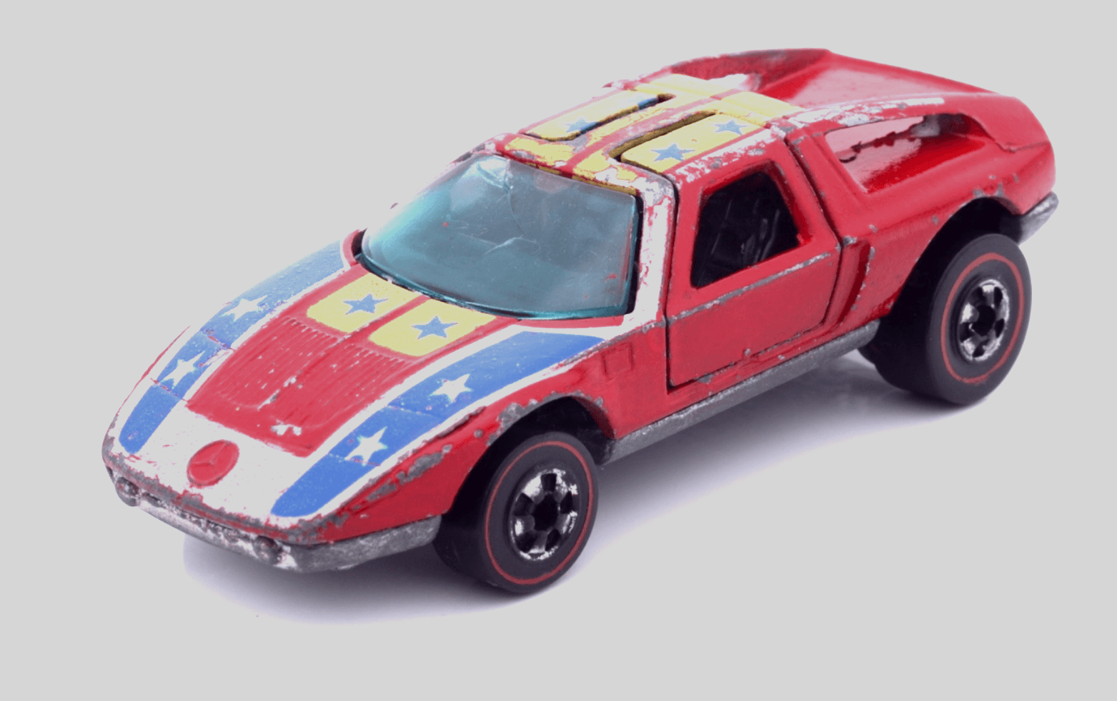 VINTAGE Hot Wheels Redline ~ FLYING COLORS 1970 MERCEDES C-111 ~ Diecast