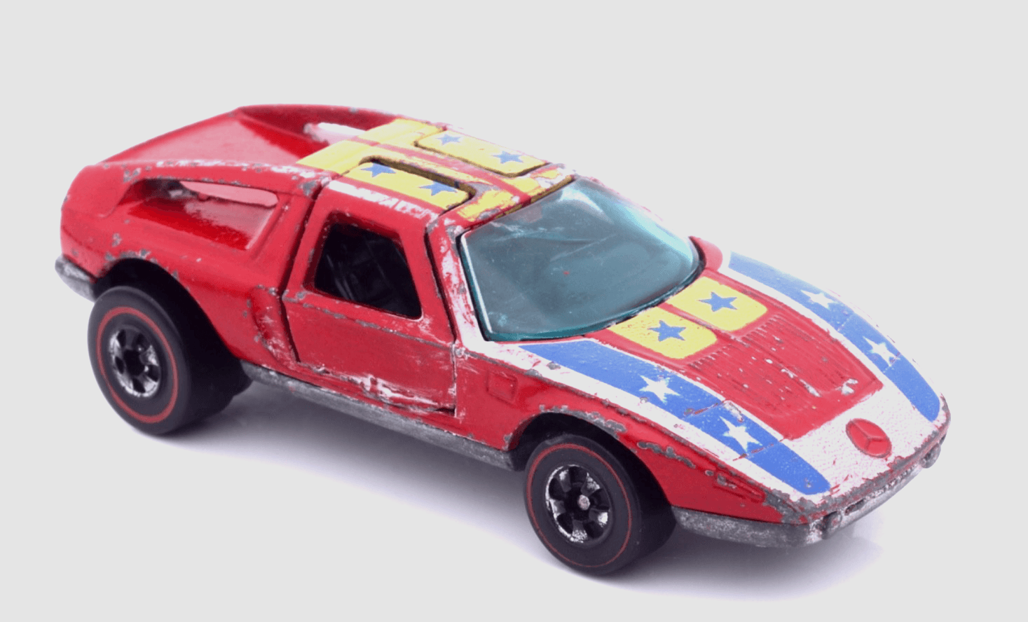 VINTAGE Hot Wheels Redline ~ FLYING COLORS 1970 MERCEDES C-111 ~ Diecast - Thumbnail 2