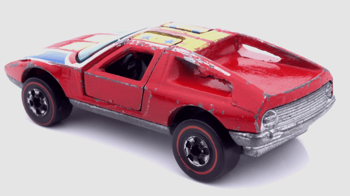 VINTAGE Hot Wheels Redline ~ FLYING COLORS 1970 MERCEDES C-111 ~ Diecast - Thumbnail 8
