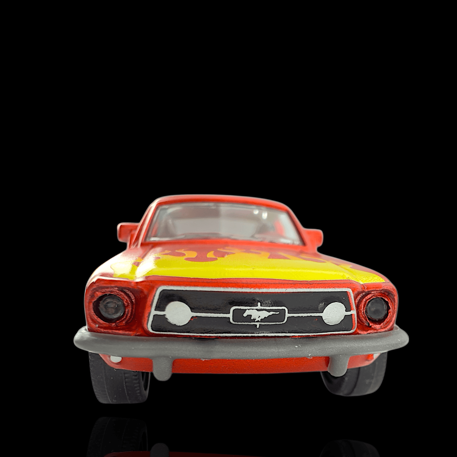 Majorette 1967 Ford Mustang Fastback Red Yellow Flames Diecast 1:64 Car - Thumbnail 4