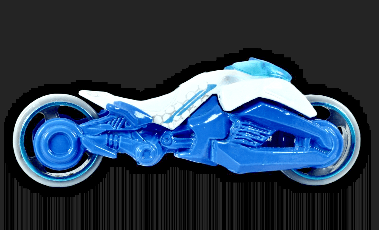2013 Hot Wheels MAX STEEL MOTORCYCLE ~ Blue / White ~ HW Imagination # 59/250