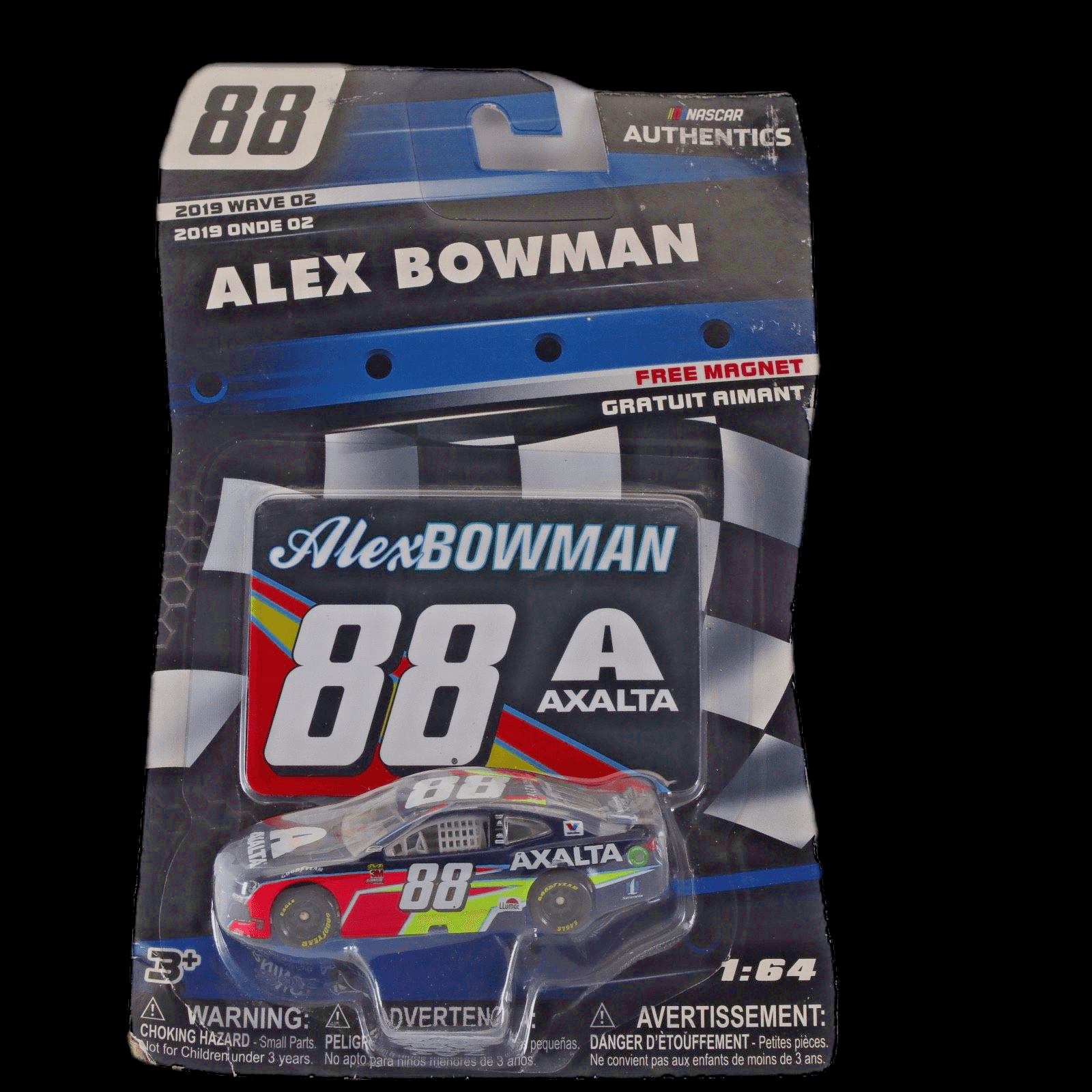 NASCAR Authentics ~ Alex Bowman #88 ~ Axalta 2019 Wave 02 ~ 1:64 w/ Opening Hood